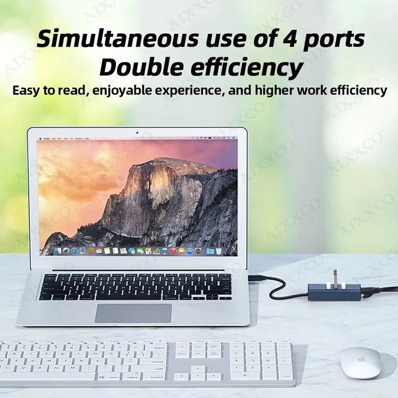 Κράμα αλουμινίου Usb Hub 3 0 Hub Usb Splitter Πολλές θύρες Multi Usb Hub 3.0 Hab Extensor Αξεσουάρ υπολογιστή με RJ45