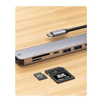 7 σε 1 Τύπος C USB 3.1 HDTV 4K 60Hz Βίντεο USB 3.0 USB2.0 SD TF θύρα ανάγνωσης δεδομένων Προσαρμογέας διανομέα φόρτισης USB-C PD για Macbook