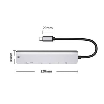 7 в 1 Type C USB 3.1 HDTV 4K 60Hz Video USB 3.0 USB2.0 SD TF Card Slot Reader Data USB-C PD Charging Hub Adapter за Macbook