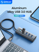 ORICO 4 θυρών USB 3.0 HUB από κράμα αλουμινίου Plug and Play Mini Socket Hub/USB Splitter 4 Ports 5Gbps Μετάδοση υψηλής ταχύτητας