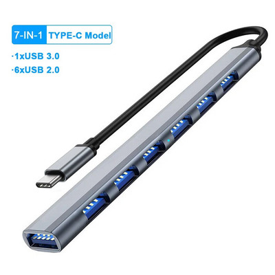 USB C HUB 4K 30Hz Τύπος C σε HDMI Συμβατό με PD 87W USB Splitter Προσαρμογέας USB για Macbook Air Pro USB3.0 HUB TF SD Multi Converter