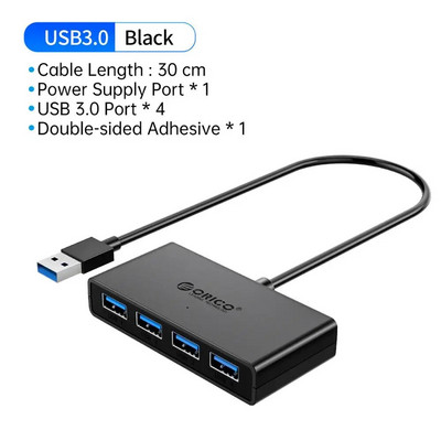 ORICO Hub USB Multi USB 3.0 Hub USB Splitter Kiire 4 Port Kõik ühes PC Windows Mac Arvutitarvikud 30/100/150cm