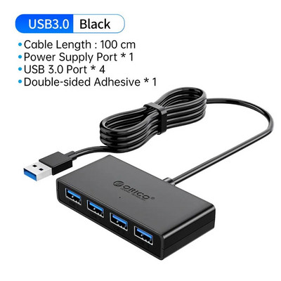 ORICO Hub USB Multi USB 3.0 Hub USB Splitter Kiire 4 Port Kõik ühes PC Windows Mac Arvutitarvikud 30/100/150cm