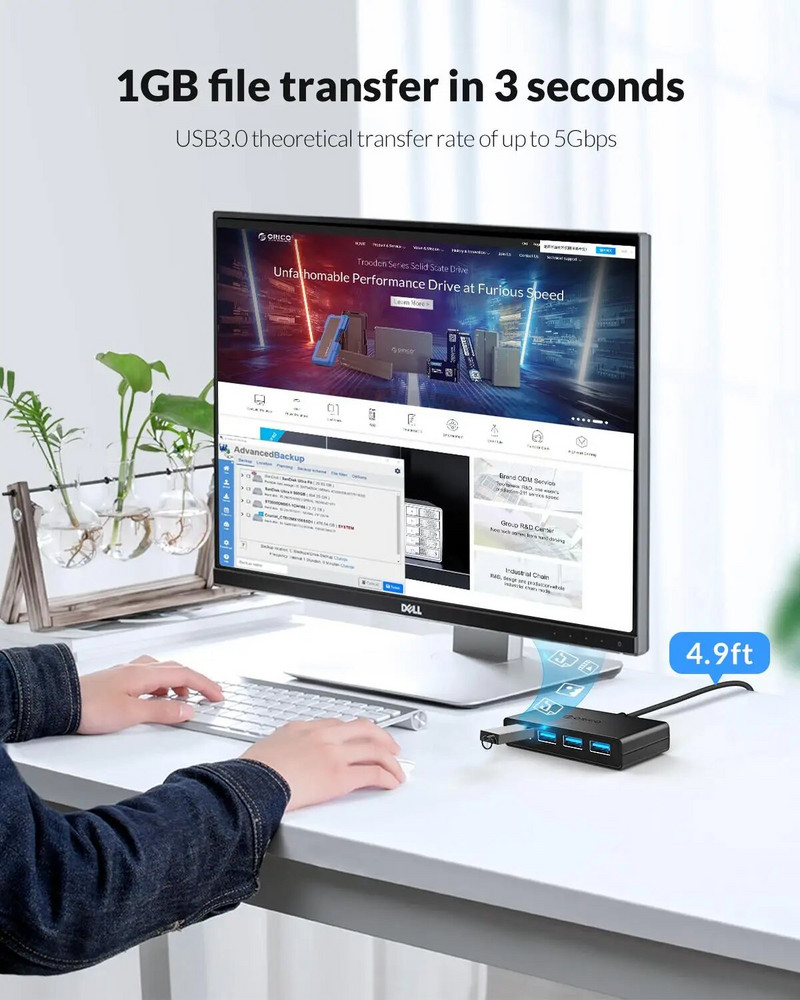 ORICO Hub USB Multi USB 3.0 Hub USB Splitter Kiire 4 Port Kõik ühes PC Windows Mac Arvutitarvikud 30/100/150cm