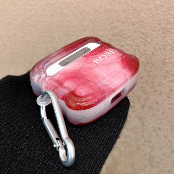 INS Gradient Roses Κόκκινη κυματιστή θήκη ακουστικών σιλικόνης για Apple Airpods Pro 2 1 3 Κάλυμμα ακουστικών Bluetooth Sweet Cute Cases Μπρελόκ