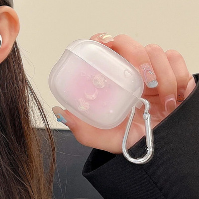 INS Gradient Roses Κόκκινη κυματιστή θήκη ακουστικών σιλικόνης για Apple Airpods Pro 2 1 3 Κάλυμμα ακουστικών Bluetooth Sweet Cute Cases Μπρελόκ