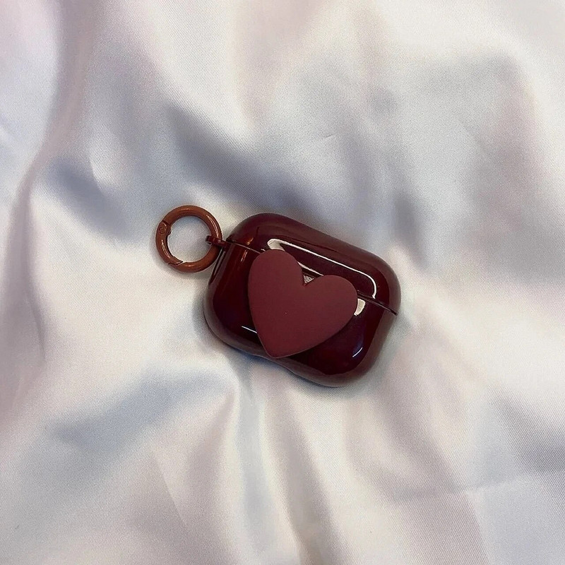 Armas 3D südamega kõrvaklappide ümbris AirPodide jaoks 1 2 Pro Case läbipaistev TPU Air pods 3 Bluetoothi kõrvaklappide laadimiskarp koos võtmehoidjaga