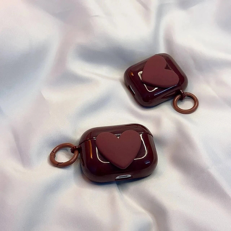 Armas 3D südamega kõrvaklappide ümbris AirPodide jaoks 1 2 Pro Case läbipaistev TPU Air pods 3 Bluetoothi kõrvaklappide laadimiskarp koos võtmehoidjaga