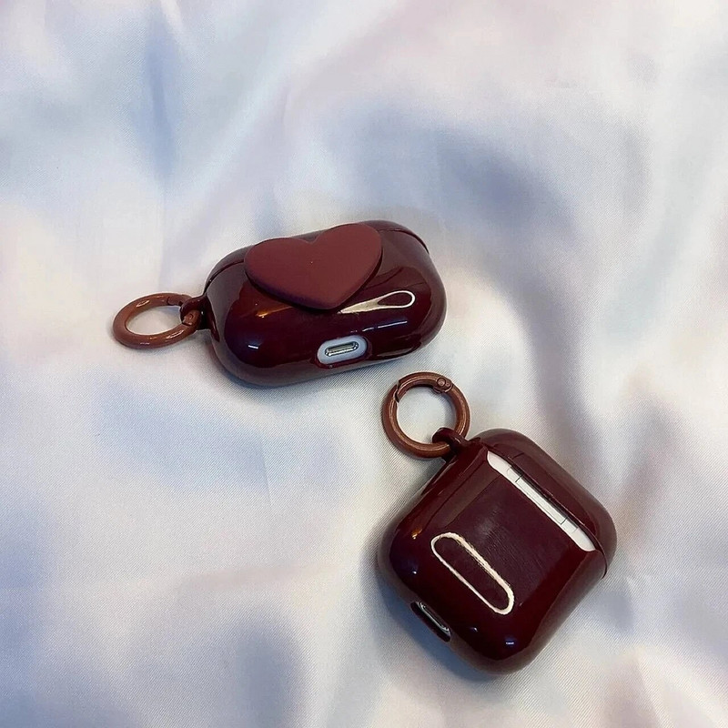 Armas 3D südamega kõrvaklappide ümbris AirPodide jaoks 1 2 Pro Case läbipaistev TPU Air pods 3 Bluetoothi kõrvaklappide laadimiskarp koos võtmehoidjaga