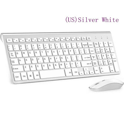 Bežična tipkovnica i miš，Ergonomski dizajn Miš s tipkovnicom pune veličine 2400 DPI，Izgled Španjolska/SAD/UK/Rusija/Francuska Crna i ružičasta