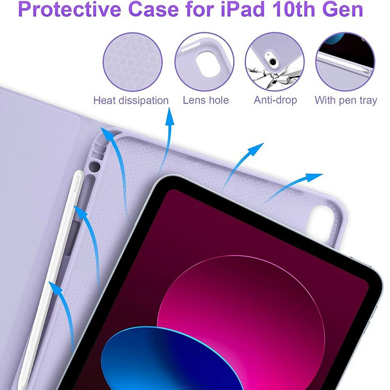 Magic Keyboard juhtmevaba klaviatuur koos magnetilise klaviatuuriümbrisega Bluetoothiga ühilduv klahvistik vaigisti sisestamine iPad 10th Gen 10,9-tollisele