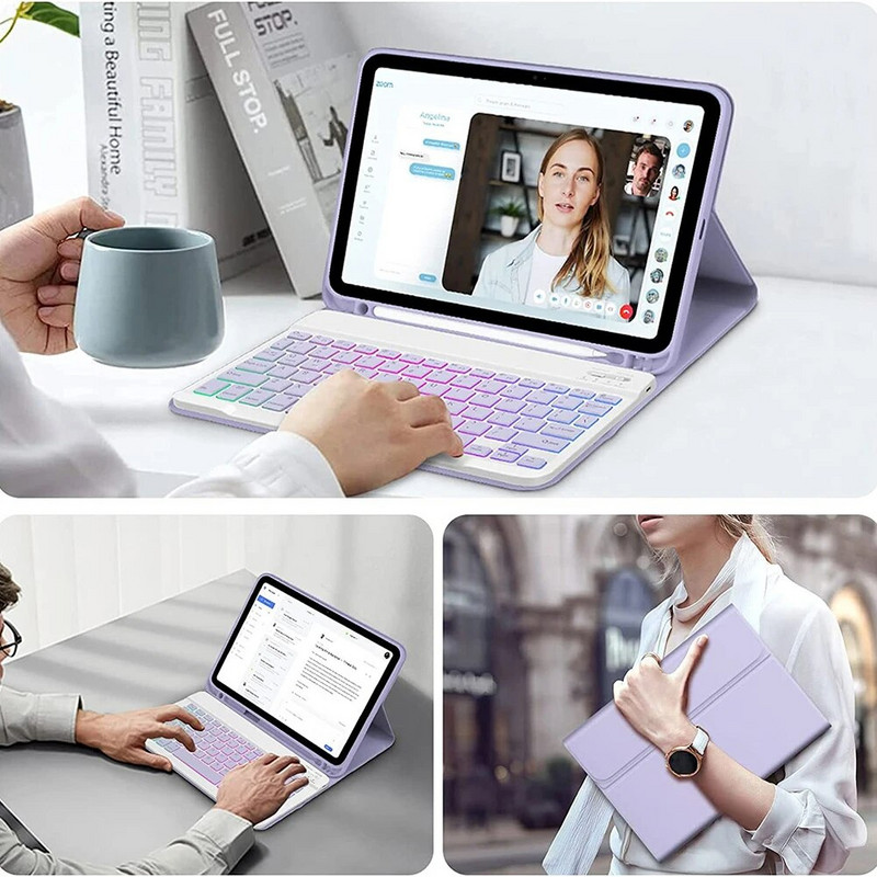 Magic Keyboard juhtmevaba klaviatuur koos magnetilise klaviatuuriümbrisega Bluetoothiga ühilduv klahvistik vaigisti sisestamine iPad 10th Gen 10,9-tollisele