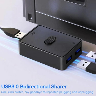 KVM USB HUB 5Gbps USB 3.0 Switcher Selector 2 in 1 Out KVM Switch USB 3.0 Two-Way Sharer за споделяне на принтер Клавиатура Мишка