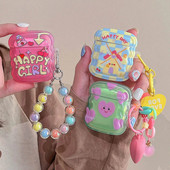 Κορέα Αγγλική Καρδιά Διαφανής Θήκη Ακουστικών Διακοσμητικά Μπρελόκ για Apple AirPods Pro 2 1 3 Wave Cover Αντικραδασμικό κουτί