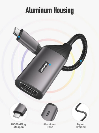 Προσαρμογέας οθόνης Lemorele L11 USB Hub USB C σε HDMI 4k@30hz για MacBook Pro Air iPad Pro Samsung Galaxy S21 S20 USB-C HDMI Adapte