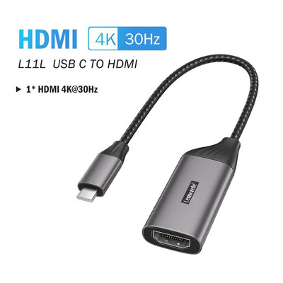 Lemorele L11 USB Hub USB C na HDMI 4k@30hz Display Adapter za MacBook Pro Air iPad Pro Samsung Galaxy S21 S20 USB-C HDMI Adapte