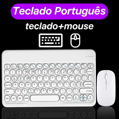 CASEPOKE iPadile Juhtmeta ümmargused klahvid Klaviatuur Xiaomi jaoks Samsung Google Android iOS Windows Silent klaviatuuri ja hiire komplekt