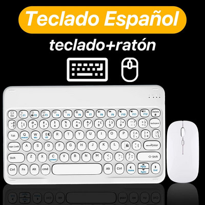 CASEPOKE iPadile Juhtmeta ümmargused klahvid Klaviatuur Xiaomi jaoks Samsung Google Android iOS Windows Silent klaviatuuri ja hiire komplekt