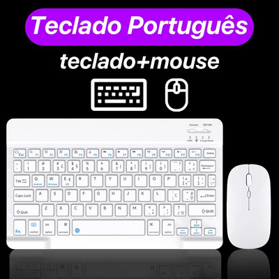 CASEPOKE Για iPad Πληκτρολόγιο Bluetooth Ποντίκι για Xiaomi Μίνι ασύρματο πληκτρολόγιο tablet Samsung Huawei τηλέφωνο για Android IOS Windows