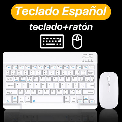 CASEPOKE Για iPad Πληκτρολόγιο Bluetooth Ποντίκι για Xiaomi Μίνι ασύρματο πληκτρολόγιο tablet Samsung Huawei τηλέφωνο για Android IOS Windows