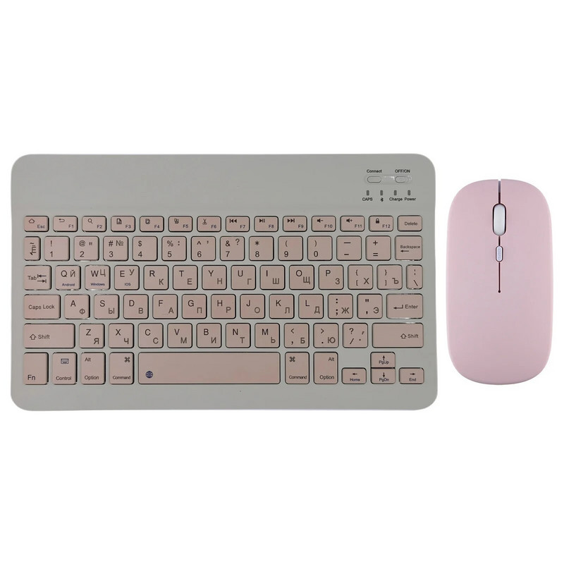 Bluetooth bezvadu tastatūra pele krievu spāņu korejiešu priekš iPad Xiaomi MiPad Samsung Huawei MatePad planšetdators klēpjdators IOS Android