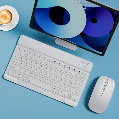 Tastatură fără fir Bluetooth de 10 inci pentru tabletă ipad Tastatură engleză și mouse Kit mini tastatură pentru ipad Pro 12 9 Air 4 S6 Lite