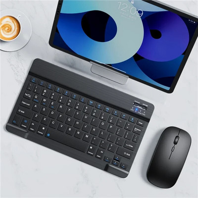 Tastatură fără fir Bluetooth de 10 inci pentru tabletă ipad Tastatură engleză și mouse Kit mini tastatură pentru ipad Pro 12 9 Air 4 S6 Lite