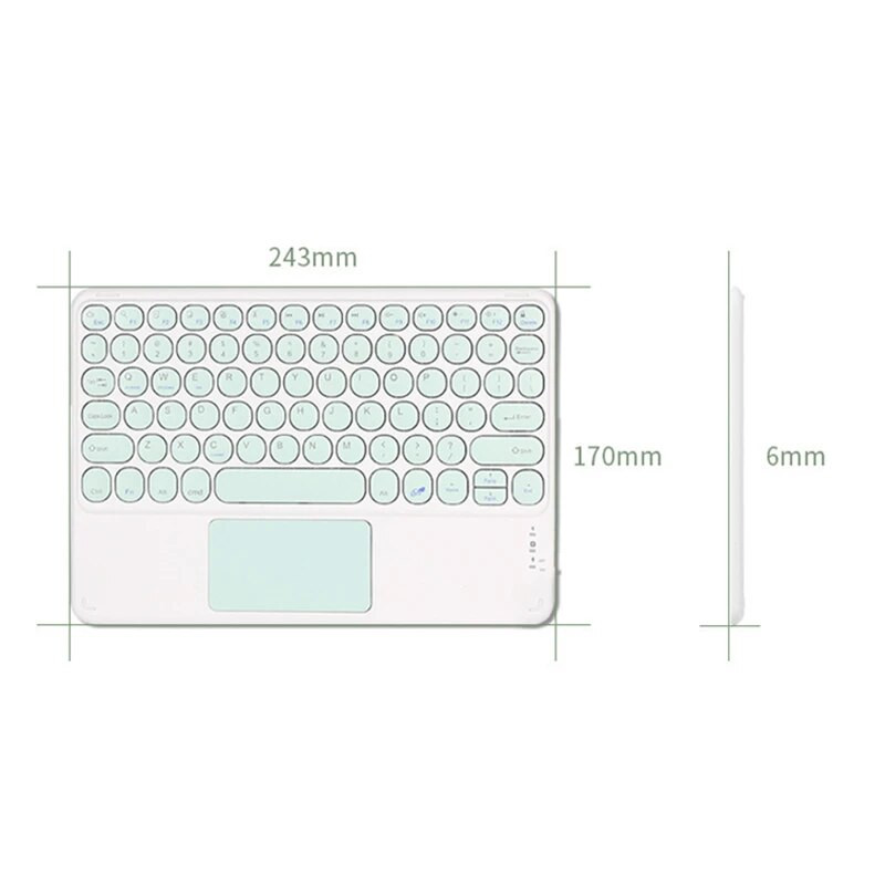 Juhtmeta Bluetoothi klaviatuur koos puuteplaadiga iPadi klaviatuuri jaoks iPhone Samsung Galaxy Xiaomi Huawei Microsoft Surface HP