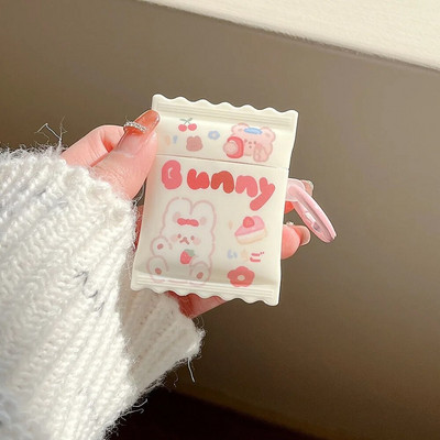Cute Line Rabbit Case uusaasta punane Apple Airpods 1 2 3 3D kommikarp Air Pods Pro 2 kõrvaklappide kaitsekatte tarvikud