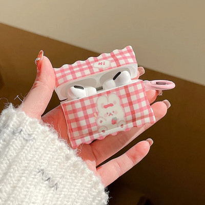 Cute Line Rabbit Case uusaasta punane Apple Airpods 1 2 3 3D kommikarp Air Pods Pro 2 kõrvaklappide kaitsekatte tarvikud