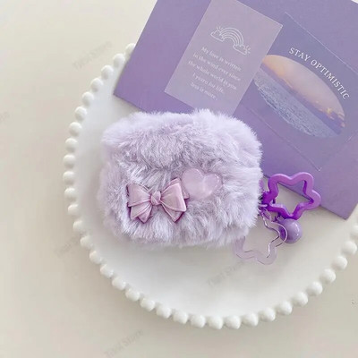 Mielas pliušinis dėklas Apple Airpods Pro 2 USB C dangtelis Lovely Heart Girl Protective Coque for Airpods 3 3rd 2 Pro Pro2 Case Shell