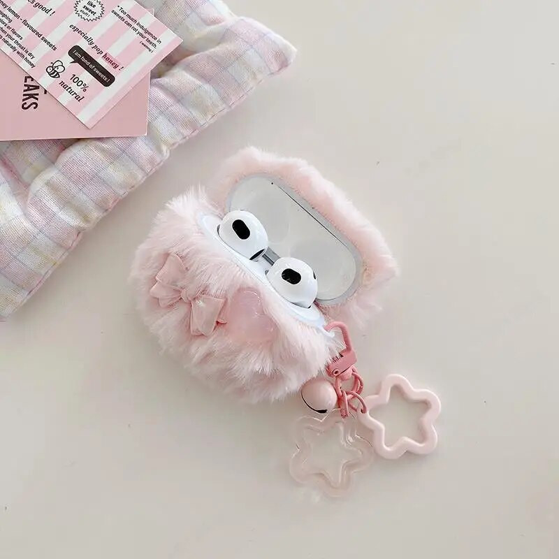 Mielas pliušinis dėklas Apple Airpods Pro 2 USB C dangtelis Lovely Heart Girl Protective Coque for Airpods 3 3rd 2 Pro Pro2 Case Shell