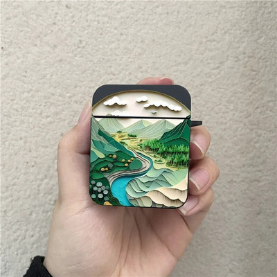 Χαριτωμένη θήκη ακουστικών 2D Landscape Art για For Apple Airpods 1 2 3 Scenery Soft Προστατευτική θήκη ακουστικών για Air Pod Pro 2 Shells