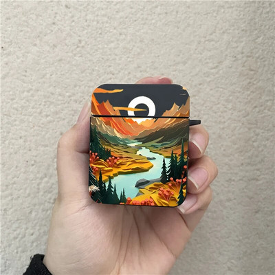Χαριτωμένη θήκη ακουστικών 2D Landscape Art για For Apple Airpods 1 2 3 Scenery Soft Προστατευτική θήκη ακουστικών για Air Pod Pro 2 Shells