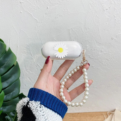 Za Sony WF-C500 torbica Modni cvijet tratinčice TPU prozirna silikonska maska za Bluetooth slušalice s poklopcem za ključeve