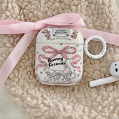 Za Airpods 1 2 Pro 3 Slatka crtića, ružičasta mašna, vrpca, šalica za čaj, zeko, medvjedić, prsten, protuispadajuća Imd torbica za slušalice za Airpods Pro 2 školjka