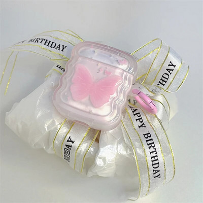 Za Airpods 1 2 Pro 3 Slatka crtića, ružičasta mašna, vrpca, šalica za čaj, zeko, medvjedić, prsten, protuispadajuća Imd torbica za slušalice za Airpods Pro 2 školjka