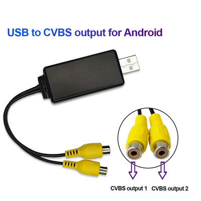 USB-Cvbs Videoväljund Adapter RCA-liidesega Kaabli usb-sisend 2-porti vedioväljund, autoraadio tarvikud Android TV-mängija