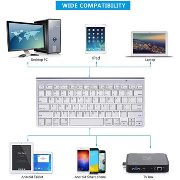 Ултратънка Bluetooth клавиатура в стил Apple с нисък шум Безжична клавиатура Компактна клавиатура за IOS Windows Android