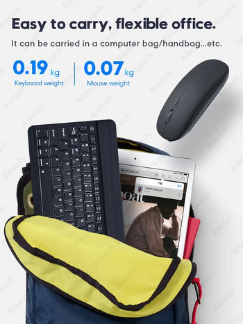 Ασύρματο πληκτρολόγιο tablet για iPad Πληκτρολόγιο και ποντίκι συμβατό με Bluetooth Samsung Xiaomi Huawei Teclado για iOS Android Windows