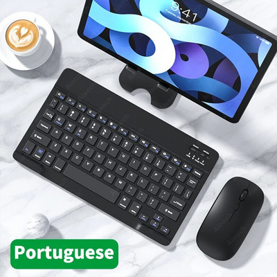 Tastatură fără fir pentru tabletă pentru iPad Samsung Xiaomi Huawei Teclado Tastatură și mouse compatibile cu Bluetooth Pentru iOS Android Windows