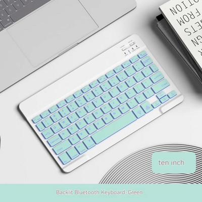 Bezvadu Bluetooth tastatūra Dažādu stilu planšetdatoriem Magnētiskā sūkšanas vadība Universāls septiņu krāsu fona apgaismojums