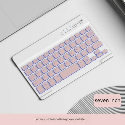 Bezvadu Bluetooth tastatūra Dažādu stilu planšetdatoriem Magnētiskā sūkšanas vadība Universāls septiņu krāsu fona apgaismojums
