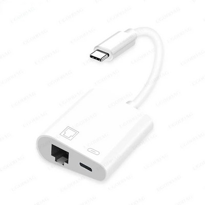 Placă de rețea de tip C la port RJ45 PD Încărcare Adaptor convertor Ethernet pentru telefon mobil Conexiune stabilă pentru Chromecast Google TV