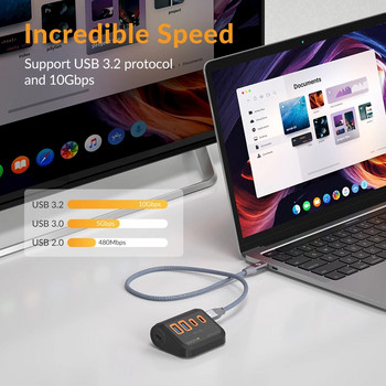 iDsonix USB Hub 3.2 Splitter Adapter Multi Ports Socket with SD Card Reader Type C PC HUB USB 3.0 for Lenovo Xiaomi Macbook Pro