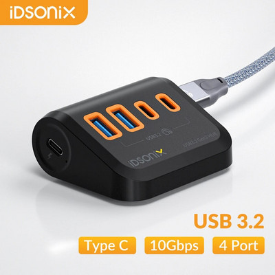 iDsonix USB Hub 3.2 Splitter Adapter Multi Ports Aljzat SD kártyaolvasóval Type C PC HUB USB 3.0 Lenovo Xiaomi Macbook Pro rendszerhez