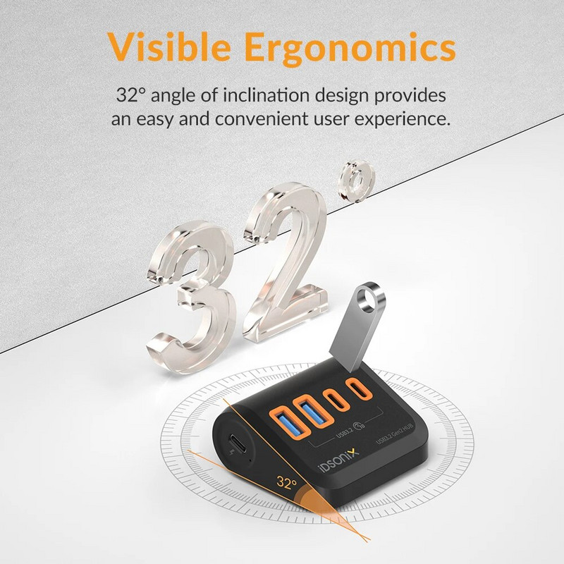 iDsonix USB Hub 3.2 splitteri adapteri mitme pordi pesa koos SD-kaardi lugejaga C-tüüpi PC HUB USB 3.0 Lenovo Xiaomi Macbook Pro jaoks