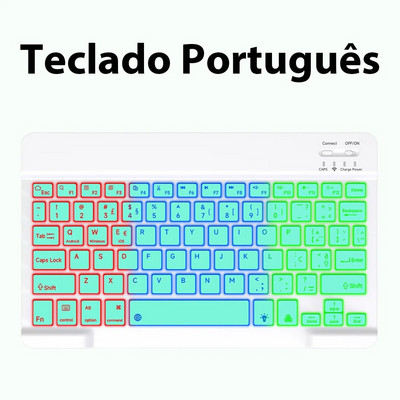 Tastatură portabilă ultra-subțire pentru tabletă cu iluminare din spate Bluetooth Teclado fără fir pentru sistem iOS Android Windows 10 inchi pentru telefon iPad