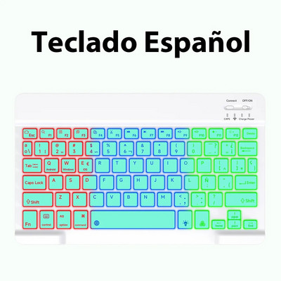 Tastatură portabilă ultra-subțire pentru tabletă cu iluminare din spate Bluetooth Teclado fără fir pentru sistem iOS Android Windows 10 inchi pentru telefon iPad