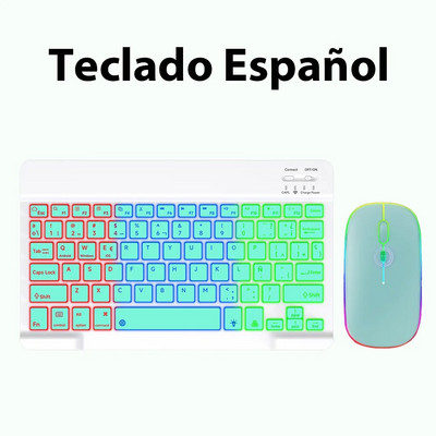Tastatură portabilă ultra-subțire pentru tabletă cu iluminare din spate Bluetooth Teclado fără fir pentru sistem iOS Android Windows 10 inchi pentru telefon iPad